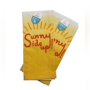 Sunny Yellow Cotton Kitchen Towel Set of 2